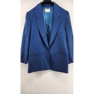 Vintage Pendleton Wool Coat Women's Size 16 Blue Classic 100% Virgin Wool